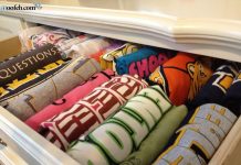 تا کردن و سر و سامان دادن به تیشرت هایتان در ردیف های افقی تا کردن صحیح تیشرت ها و قرار دادن آن ها در کشو