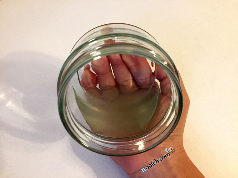 ژل آلوئهورا را در ظرف نگه می داریم.